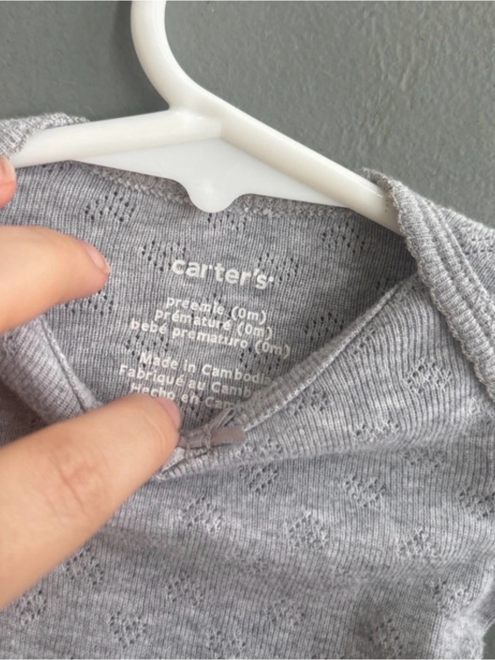 Carter's Light Gray Knit Crew Sweater